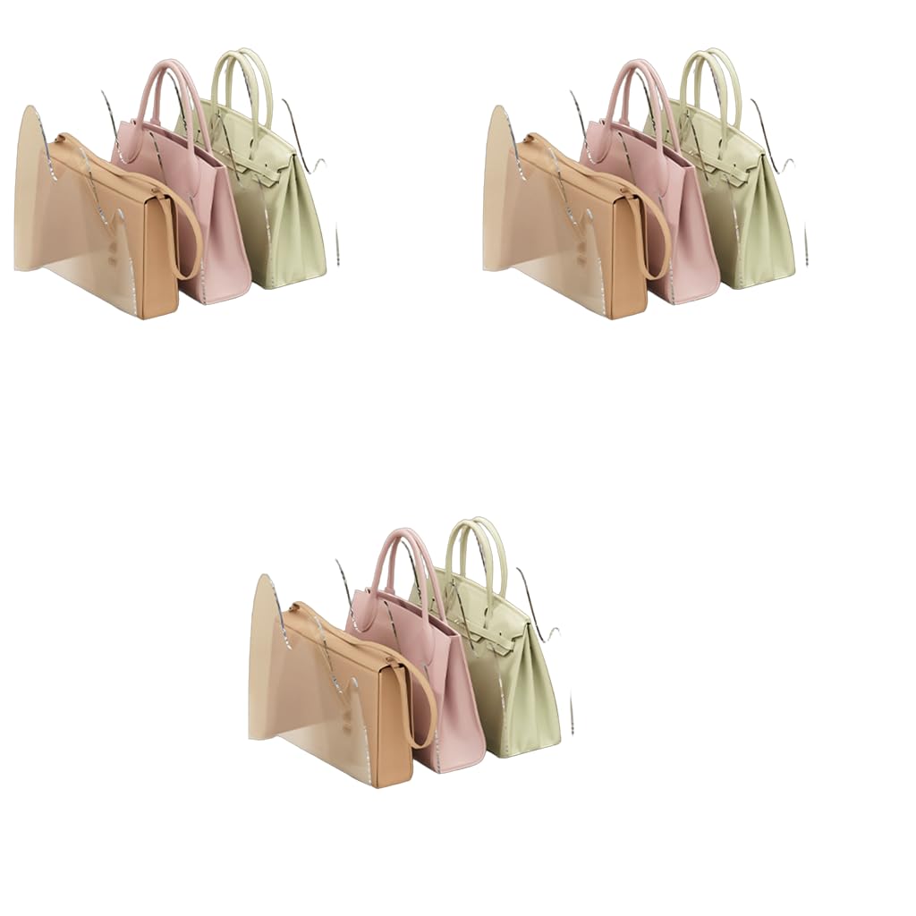 HASTHIP Purse Organizer for Closet with 4 Compartments featuring Clear Acrylic Divider | 3PCS Set