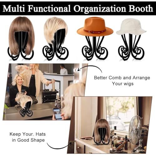 HASTHIP® 3Pcs Wig Stands Wig Holder Octopus-shaped Wig Bracket Universal Size Wig Stands Cap Holder Sun Hat Organizers, 8.7x11.7 inches
