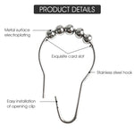 HASTHIP Shower Curtain Hooks for Bathroom Rods featuring Spherical Roller Balls | 24 pcs Stainless Steel 6 x 4cm Silver Rings