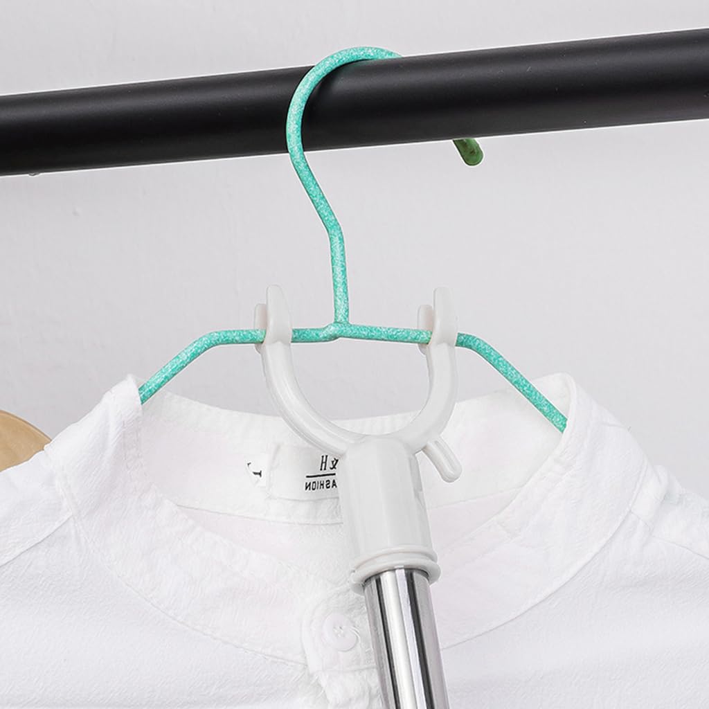 HASTHIP Retractable Clothesline Pole for Indoor and Outdoor Use featuring 32.6–56.2 in Telescopic Rod and Zinc Alloy Prongs
