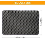 HASTHIP® Cat Litter Mat, 15.7*23.6 inches/40*60cm Litter Mat Double Layer Open Edge Design, Waterproof EVA Material, Durable and Washable, Cats Litter Box, Cat Litter Tray (Grey)