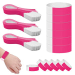 HASTHIP Paper Wristbands for Events with Self Adhesive Closure 300 Pack Rose Red | 25cm Adjustable Bands