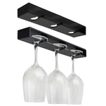 HASTHIP® Soporte para Copas de Vino Debajo del Gabinete,Porta Copas de Vino Autoadhesivo sin Perforar,Estante Plástico Colgante para Cocina Bar y Restaurante 4 Piezas Ahorra Espacio