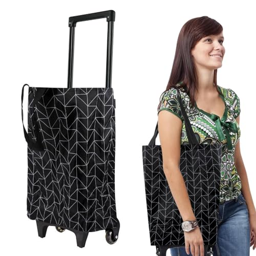HASTHIP® Portable Shopping Cart with Shoulder Straps