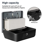 HASTHIP Tissue Holder for Bathroom with Transparent Window and Dual Install Options | 27×20.5×10 cm ABS Wall-Mounted Dispenser for Home or Hotel