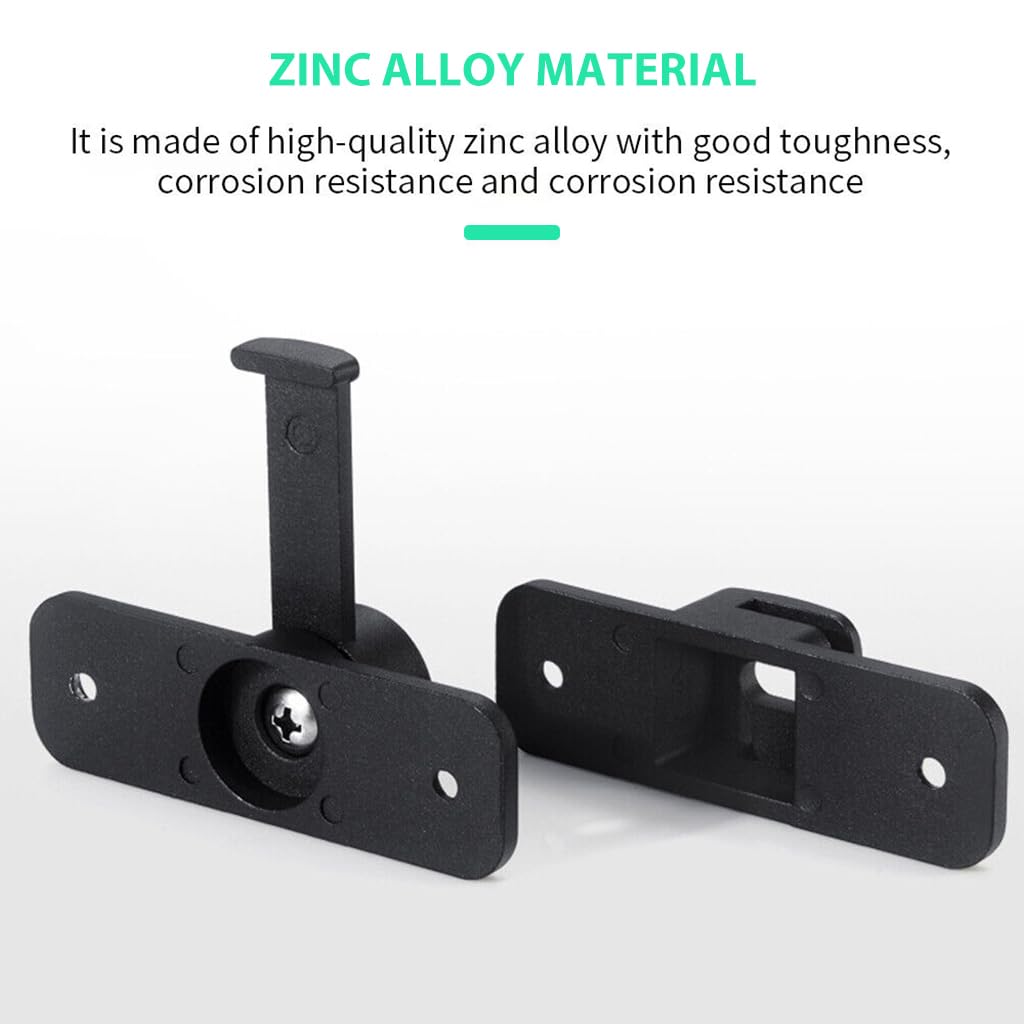 HASTHIP Door Lock for Barn and Sliding Doors with 90° 180° Latch | Zinc Alloy 2PCS Black