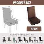 HASTHIP® Dining Chair Cover Set of 6 - Washable Removable Short Dining Chair Covers Protector Seat Slipcover Hotel Velvet Covers - Bronze