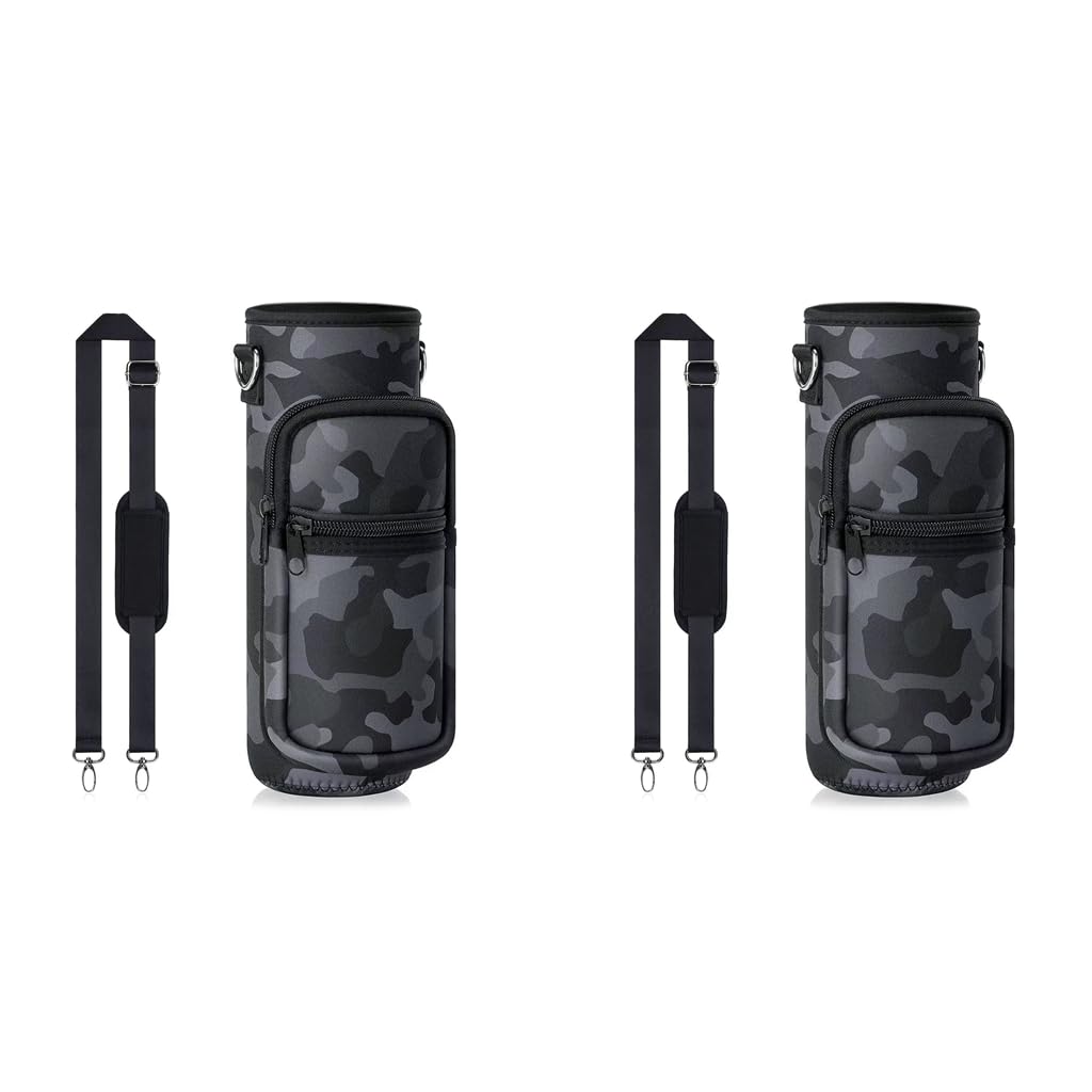 HASTHIP Water Bottle Carrier Bag for 32 oz Bottles with Adjustable Shoulder Strap | 2PCS Set