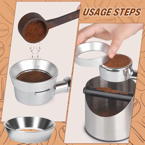 HASTHIP® 51mm Dosing Funnel with 12 Magnets, Aluminum Alloy Wide Mouth Coffee Powder Ring, No Spill Portafilter Ring Espresso Accessory, Compatible with Ground Coffee and Espresso Machines