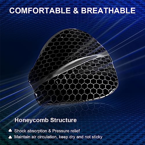 HASTHIP® Gel Seat for Bike, Detachable Gel Pad & 3D Honeycomb Motorcycle Seat Cushion, High Density, Shock Absorption Bike Seat Cover, Breathable, Durable Bike Seat Cushions for Long Drive