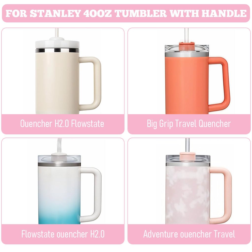 HASTHIP Replacement Lid for Stanley 40oz Tumbler with Leak Proof Seal and Straw Hole Fit