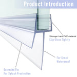 HASTHIP Bathroom Door Bottom Seal for 4–6mm Glass Doors with Dual Flap Design | 39 Inches Flexible PVC Water Stopper Strip
