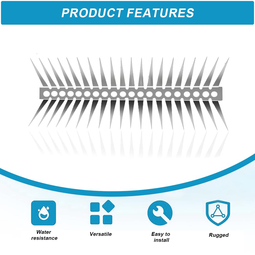 HASTHIP Anti Bird Spike Strips for Pigeons and Cats with Dual Row Design 0.5 m Stainless Steel | Easy Installation