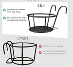 HASTHIP Flower Pot Stand for Railing Planters featuring Dual Hook Design and 8.6 in Tray | Wrought Iron Balcony Holder