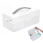 HASTHIP Cable Organizer Box for Travel with Dual Layer 11 Compartments and PP Material | 24x12.7x10.5cm