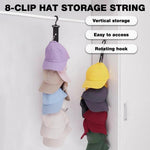 HASTHIP Hat Organizer for Wall and Wardrobe with 8 Clips featuring Swivel Hanging Hook