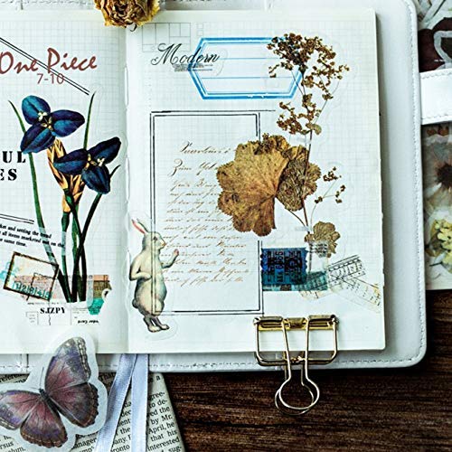 60PCS Stickers Set Vintage Stickers Journal Diary Paper Stickers for Scrapbook Decorative Scrapbooking Self-Adhesive Tropical Plants Stickers for DIY Embellishment Supplies