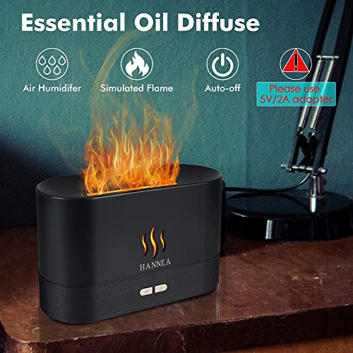 HASTHIP® 180ML Ultrasonic Essential Oil Air Humidifier for Bedroom, Cool Mist Flame Night Light, Portable Car and Desktop Humidifier