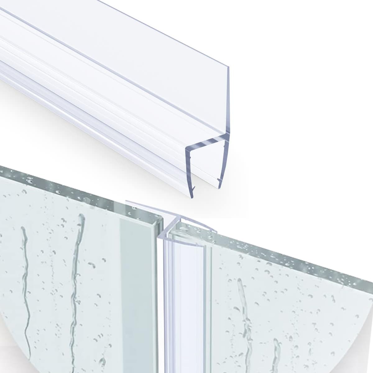 HASTHIP Shower Door Side Seal for Bathroom Waterproofing 6.6 ft featuring Slide in Silicone Strip | Cuttable and Noise Reducing Design