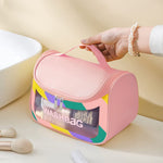 Travel Cosmetic Bag, Makeup Bag for Women Travel Toiletry Bag, Waterproof Toiletries Bag Portable Zippered Cosmetic Bag for Home & Travel, Pink