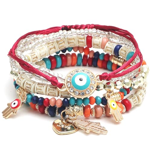 HASTHIP® Joyero multicapa apilable de estilo bohemio Shining Diva