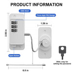Door Lock for Kids' Safety, Fridge Lock with Password, Nail-Free Password Chain Lock, Multifunctional Cabinet Locks for Refrigerator, Cabinets and Drawers, Closets, Windows, Doors (White)