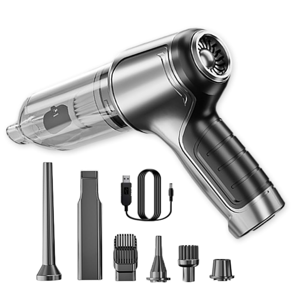 Electric Compressed Air Duster, 19000PA Handheld Cordless Air Duster, 120W 35500RPM Car Vacuum Cleaner & Multi Nozzle
