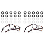 HASTHIP Glasses Ear Grip Silicone Retainers for Eyewear Stability 10 Pairs Black and Clear | Comfortable Anti Slip Holders for Adults and Kids