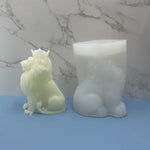 HASTHIP 3D Lion Candle Mold for Resin and Chocolate Crafts featuring Crown Design 5.7x9.4cm Silicone