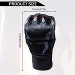 HASTHIP® Boxing Gloves Black Print MMA Gloves with Adjustable Wristband, Breathable Fingerless MMA Gloves for Boxing, Muay Thai and Sparring Sessions, Punching Gloves