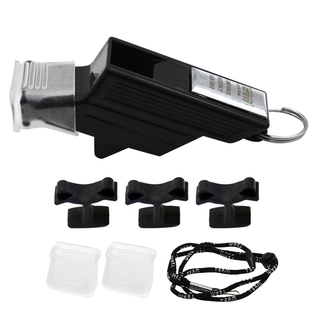 HASTHIP® Silbato Deportivo con Cordón,Silbato de Entrenador 120dB,de Plástico Resistente para Árbitros Entrenadores Fútbol y Profesores Gimnasio