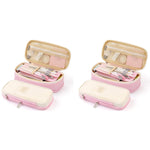 HASTHIP Pencil Case with Double Zipper and Multiple Compartments for College Students | 2PCS Canvas Pouch