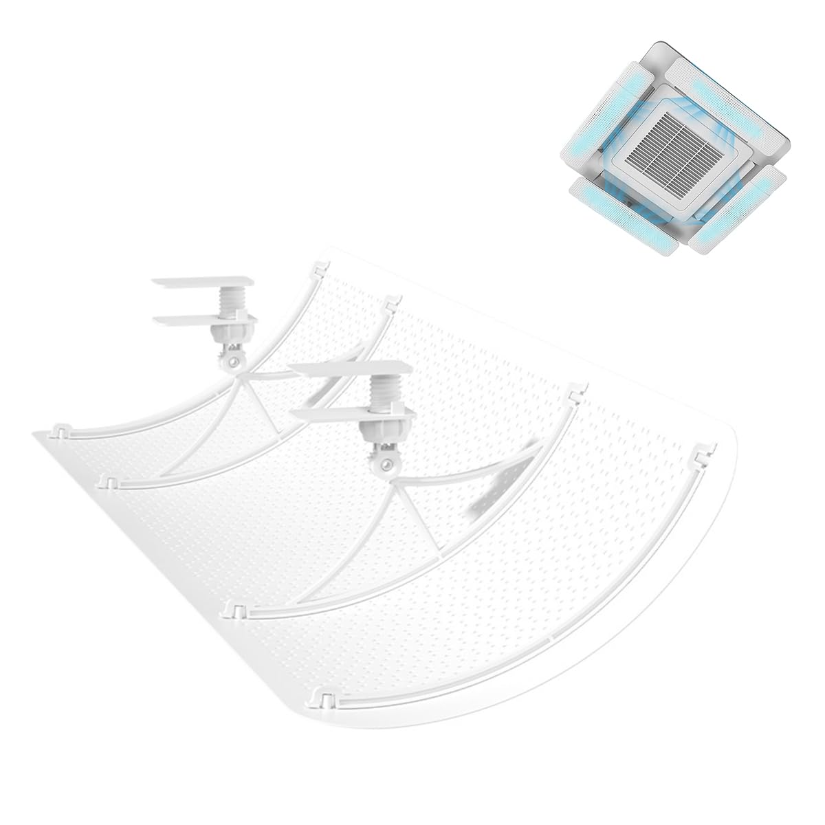 HASTHIP Ceiling Air Conditioner Deflector with 23.6x10.6 in Panel featuring 3000 Hole Design | Universal Clip On Deflector for Balanced Airflow