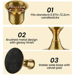 HASTHIP Candle Holder Stand for Home Decoration with Anti Slip Base and Vintage Golden Finish | 2 Pack Fits 0.87 in Taper Candles