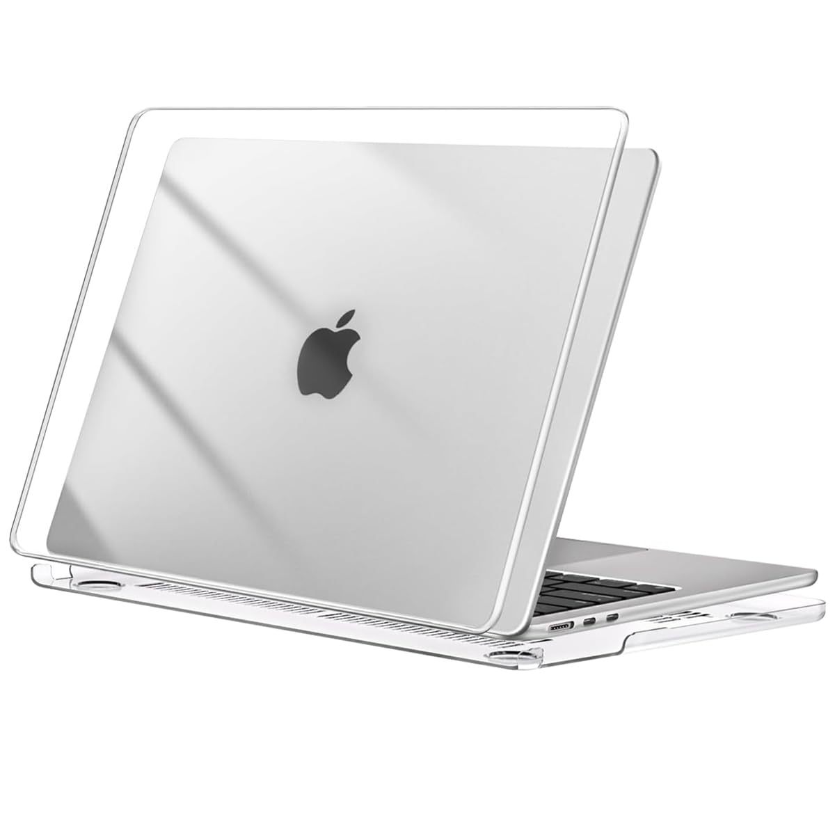 HASTHIP Laptop Case for MacBook Air 13.6 inch M4 M3 M2 featuring 2 piece snap on clear hard shell