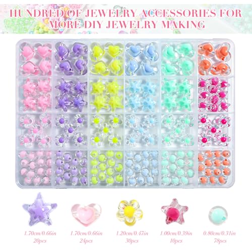 HASTHIP® PATPAT 831Pcs Bracelet Making Kit for Girls, DIY Jewellery Set with Colorful Beads, Charms, Crystal Thread, Pendant, Scissors & Tweezer for Necklace and Bracelet Crafts
