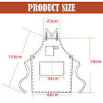 HASTHIP® Waterproof Apron for Home Kitchen, Grill, Restaurant, Workshop with Tool Pockets, Thicken Canvas Dustproof Apron, Adjustable Apron for Handwork, Woodenwork, Gardening