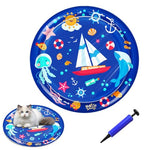 HASTHIP® Dog Cooling Mat, Inflatable Cooling Mat for Dogs with Water Fill, Portable Cartoon Pet Bed Cooling Water Bed Large Thicken Non-Toxic PVC Pet Toy with Air Pump