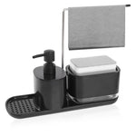 HASTHIP Kitchen Soap Dispenser for Sink with 2‑in‑1 Drain Rack and 12.2×4.3×6 in Slim Design | Multipurpose for Kitchen and Bathroom