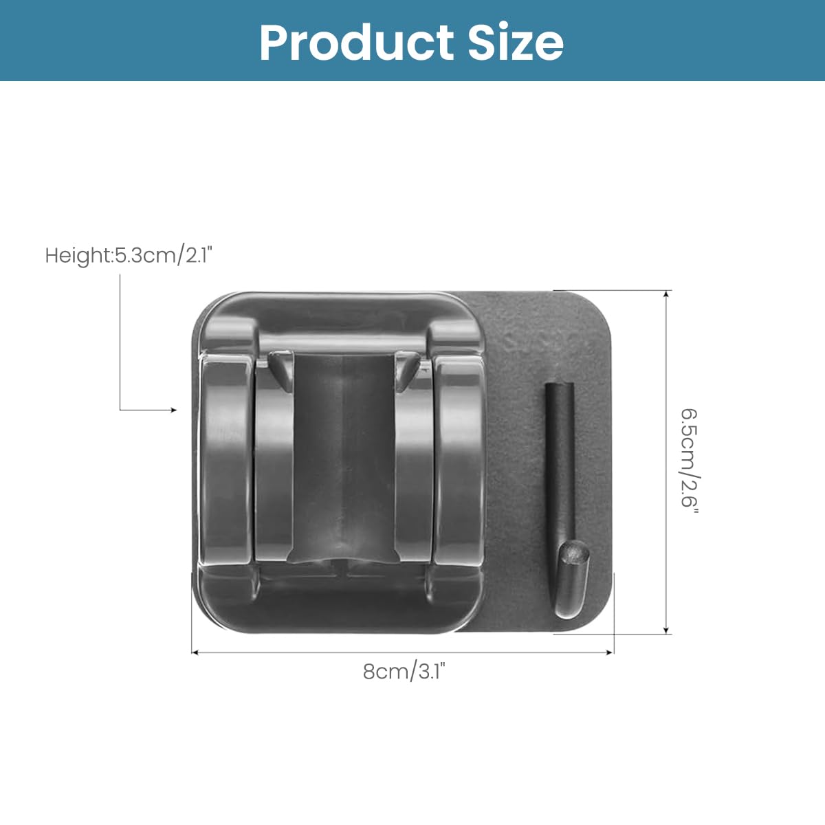 HASTHIP Shower Head Holder for Bathroom with Built in Hook and Strong Adhesive | Stainless Steel Adjustable No Drill Bracket