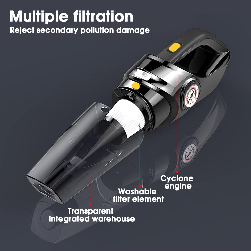 HASTHIP® Car Vacuum Cleaner Rechargeable Air Compressor Inflator