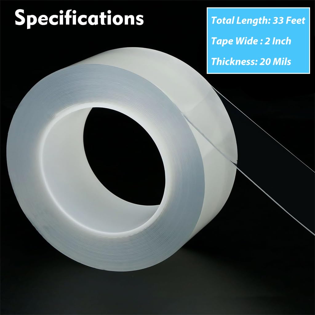 HASTHIP Transparent Gel Tape for Window Gap Sealing 2 Inches x 33ft | Windproof Waterproof Adhesive