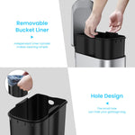 HASTHIP Slim Bathroom Trash Can for Small Spaces with Soft Close Pedal Lid 6 L Stainless Steel Bin