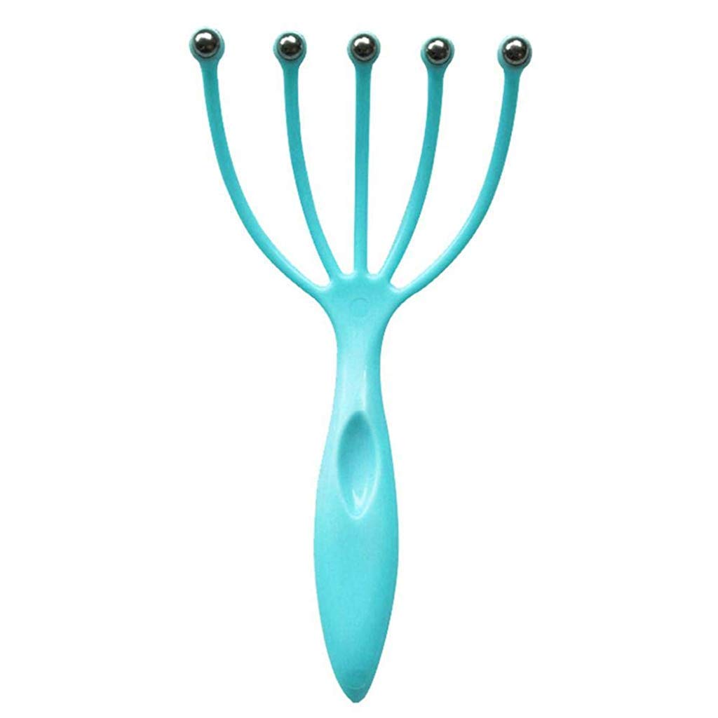 HASTHIP® Masajeador de Cabeza Manual 5 Dedos con Bolas de Acero, Masajeadora Portátil Anti Estrés para Cuero Cabelludo, Promueve la Circulación y Mejora el Sueño