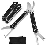 HASTHIP Gardening Scissors for Trimming and Grafting with 5 Built in Mini Tools | Stainless Steel Spring Loaded Folding Pruner