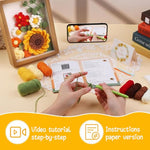 HASTHIP® NAWOKEENY DIY Crochet Kit for Beginners,Sunflower Stuffed Toy & Oil Painting Photo Frame,Complete Knitting Starter Set with Yarn Crochet Hooks Accessories Polyester Fiber Tutorial Video