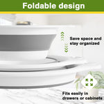 HASTHIP® 3Pcs Collapsible Colanders 3 Quart/4 Quart/5 Quart Stackable Folding Silicone Mesh Strainers Food-grade Kitchen Food Strainers Colanders with Ears