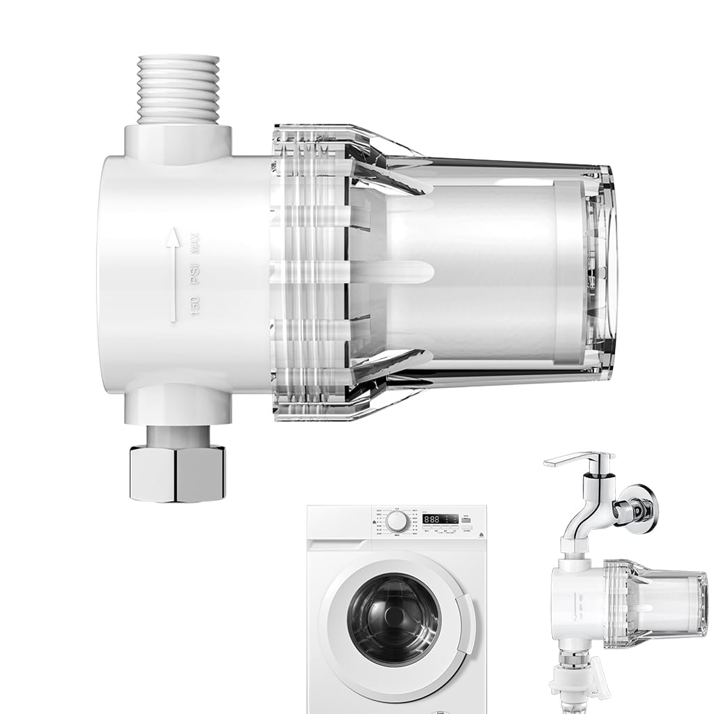 HASTHIP Water Filter for Tank Heater and Washing Machine with Clear Housing and 1/2 inch Thread | PP Fiber Filtration for Sediment and Rust Removal