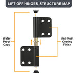 HASTHIP Door Hinges Kit for Cabinets and Furniture with Dual Panel Design and Screw Pack | Pre Punched Aluminum Hinges for Silent Smooth Operation
