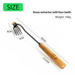 Weeder Hand Tool, 14.1 Inches Short Garden Weeding Tool Steel 4-Claws Weeder Hand Tool, Portable Weed Puller, Manual Weed Puller for Lawn, Garden, Plant Pot, Vegetable Fields